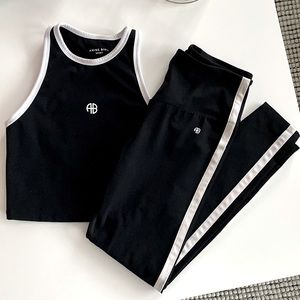 ANINE BING Sport Matching Stripe Workout Set | M